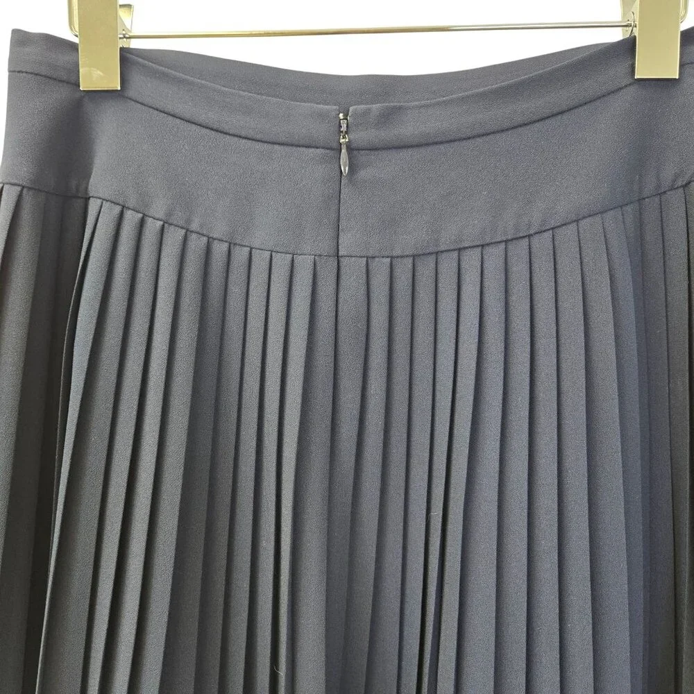 J. Crew Factory Pleated Midi Skirt in Navy Blue Size 6 Petite - Picture 5 of 6